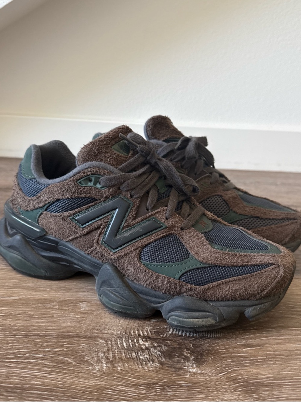 New Balance Brown & Green Retro Runner — Beef & Broccoli style